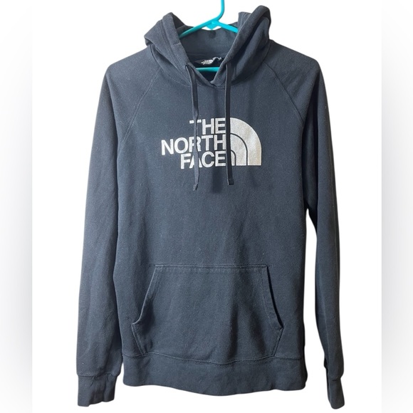 The North Face Tops - The North Face Black Pullover Hoodie Silver Logo Size Large